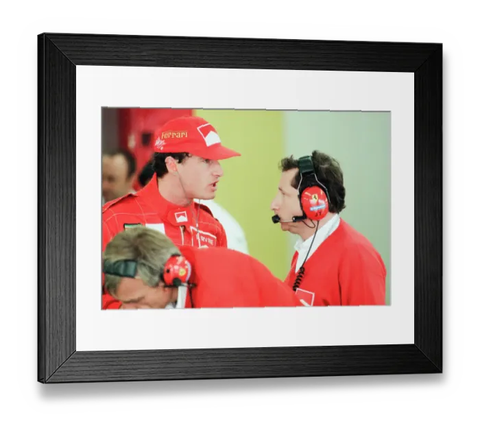 Framed Print : Eddie Irvine, Ferrari Motor Racing Driver, pictured at Qualifying session