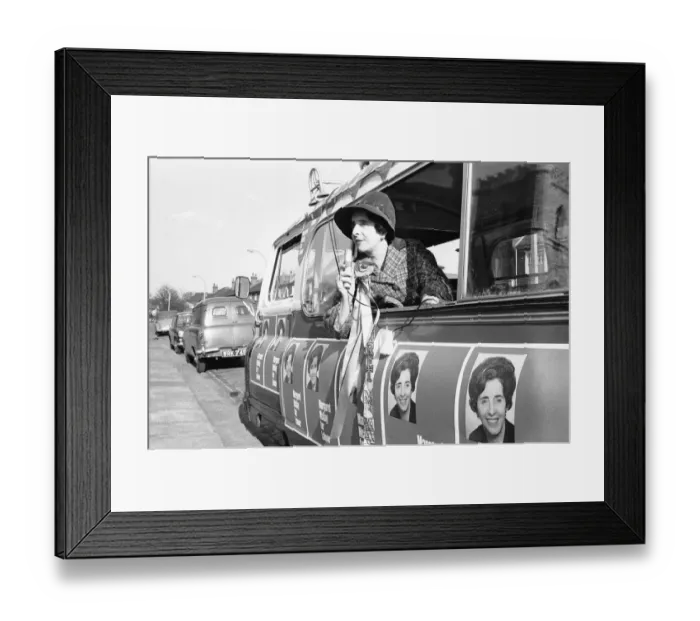 Framed Print : Labour MP Margaret McKay has bought an ice cream van from which to canvass her