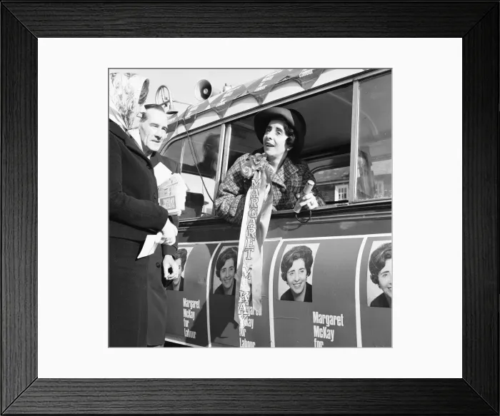 Framed Print : Labour MP Margaret McKay has bought an ice cream van from which to canvass her Framed Print : Labour MP Margaret McKay has bought an ice cream van from which to canvass her