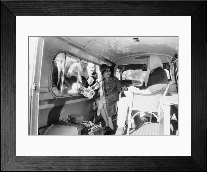Framed Print : Labour MP Margaret McKay has bought an ice cream van from which to canvass her Framed Print : Labour MP Margaret McKay has bought an ice cream van from which to canvass her