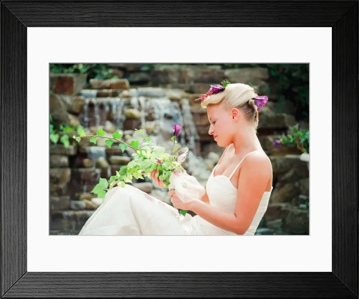 Framed Print : Model wearing Wedding Dress. Your Wedding Supplement, 23rd August 1995