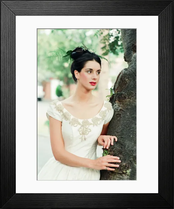 Framed Print : Model wearing Wedding Dress. Your Wedding Supplement, 23rd August 1995