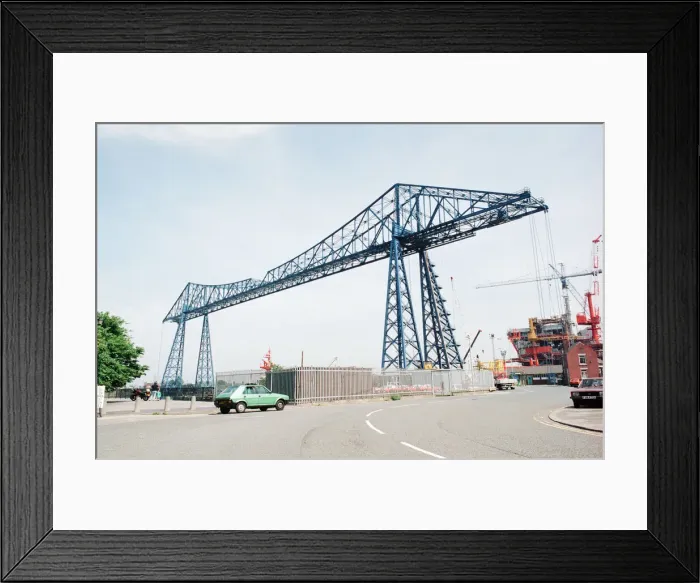 Framed Print : Tees Transporter Bridge, Middlesbrough, 17th July 1989 Framed Print : Tees Transporter Bridge, Middlesbrough, 17th July 1989