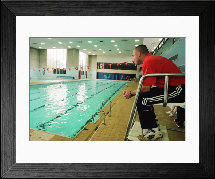 Framed Print : Stockton Baths, Stockton, 30th September 1998. Lifeguard Framed Print : Stockton Baths, Stockton, 30th September 1998. Lifeguard