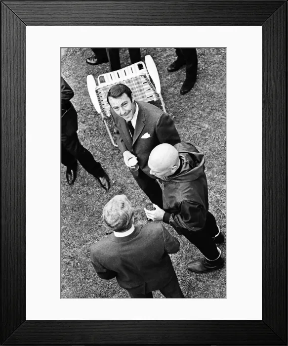 Framed Print : England footballer Jimmy Greaves meeting actor Yul Brynner during the visit of the 1966 Framed Print : England footballer Jimmy Greaves meeting actor Yul Brynner during the visit of the 1966