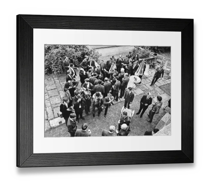 Framed Print : England footballers meeting actor Sean Connery during the visit of the 1966 England World