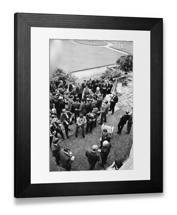 Framed Print : England footballers meeting actor Sean Connery during the visit of the 1966 England World