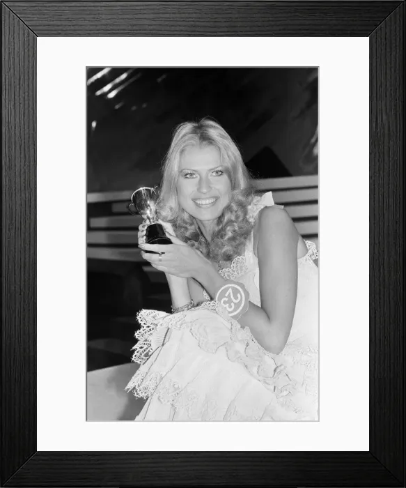 Framed Print : Dagmar Winkler, Miss Germany, Miss World Contestant, voted Miss Photogenic, pictured during rehearsals, London, 16th November 1977 Framed Print : Dagmar Winkler, Miss Germany, Miss World Contestant, voted Miss Photogenic, pictured during rehearsals, London, 16th November 1977