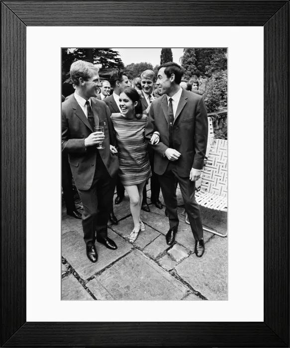 Framed Print : England footballers Ron Flowers (left) and Gordon Banks pose with actress Vivienne Framed Print : England footballers Ron Flowers (left) and Gordon Banks pose with actress Vivienne
