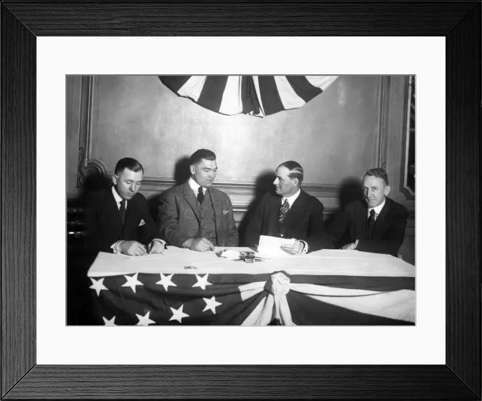 Framed Print : Tex Rickard signing Jack Dempsey to fight Willard for Heavyweight Championship of Framed Print : Tex Rickard signing Jack Dempsey to fight Willard for Heavyweight Championship of