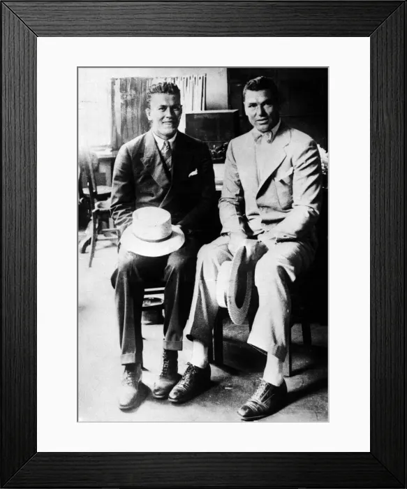 Framed Print : Gene Tunney (left) and Jack Dempsey. September 1927 Framed Print : Gene Tunney (left) and Jack Dempsey. September 1927