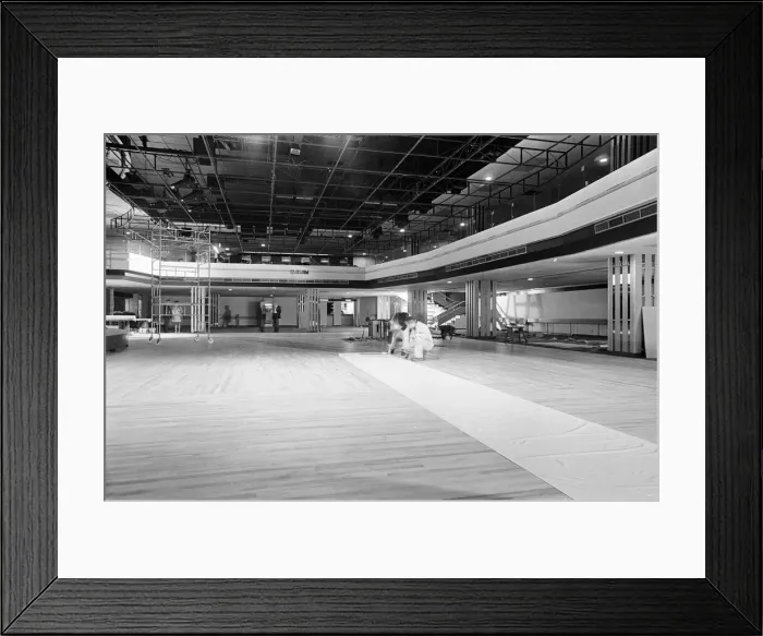 Framed Print : Top Rank Ballroom, Reading, final preparations, prior to opening, Reading, Berkshire Framed Print : Top Rank Ballroom, Reading, final preparations, prior to opening, Reading, Berkshire