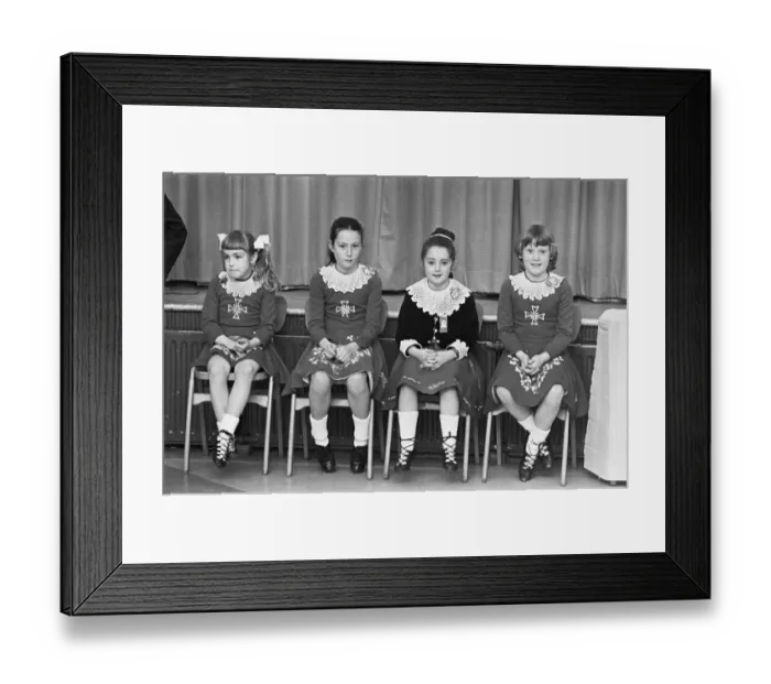 Framed Print : St Patricks Day in Teesside, Girls watching the Irish folk dancing 17th March Framed Print : St Patricks Day in Teesside, Girls watching the Irish folk dancing 17th March