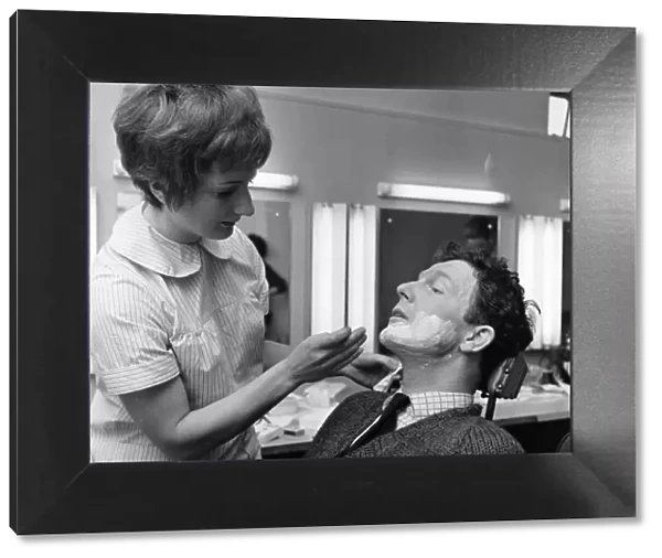 Actor Alan Bennion seen here in make up at the BBC Lime Grove studio being made up as Ice