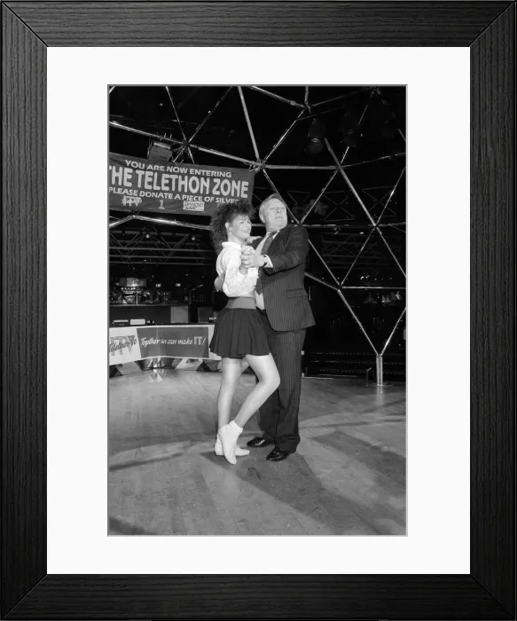 Framed Print : Labour Deputy Leader Roy Hattersley dances the Lambada with champion Jane Mytton Framed Print : Labour Deputy Leader Roy Hattersley dances the Lambada with champion Jane Mytton