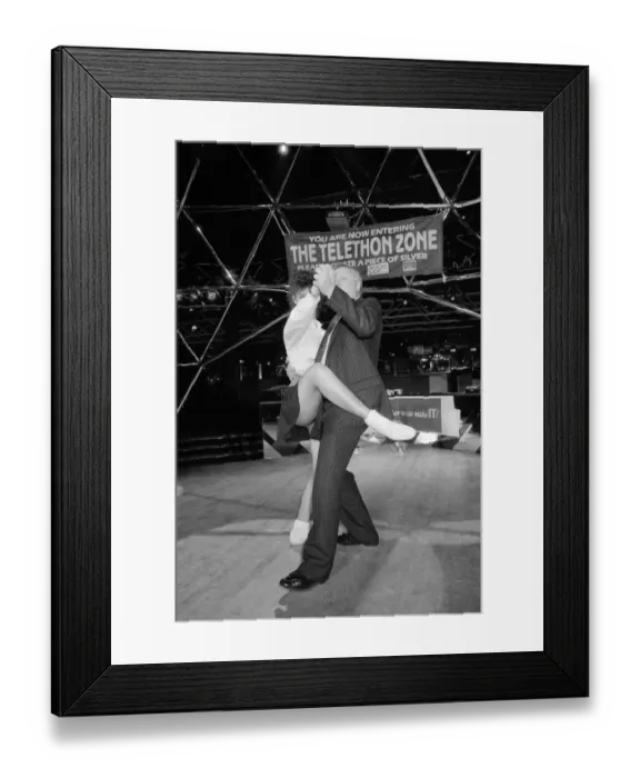 Framed Print : Labour Deputy Leader Roy Hattersley dances the Lambada with champion Jane Mytton Framed Print : Labour Deputy Leader Roy Hattersley dances the Lambada with champion Jane Mytton