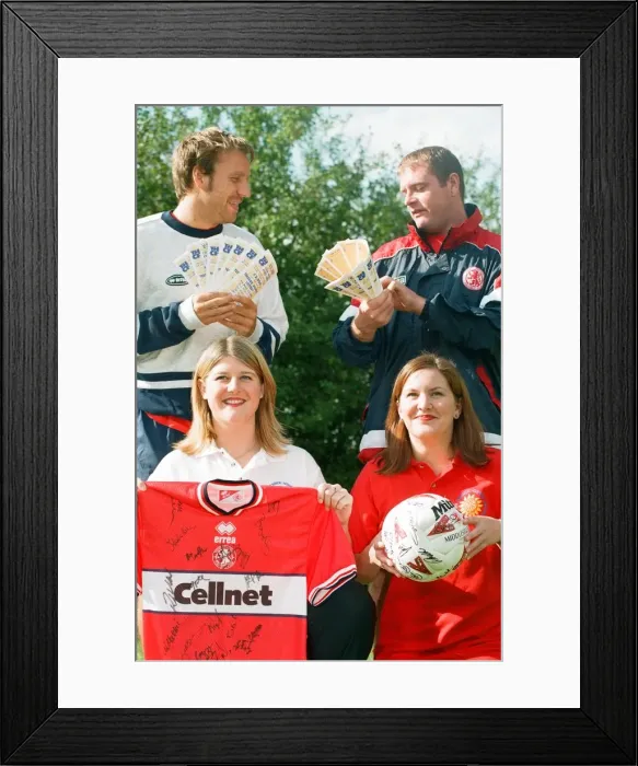 Framed Print : Alison Pickering, lottery manager (left) and Franca Herd Framed Print : Alison Pickering, lottery manager (left) and Franca Herd