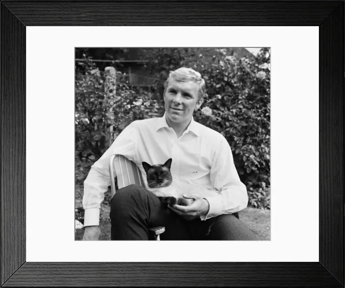 Framed Print : West Ham United captain Bobby Moore pictured at home in Ilford, Essex. 19th August 1965 Framed Print : West Ham United captain Bobby Moore pictured at home in Ilford, Essex. 19th August 1965