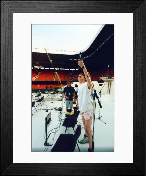 Framed Print : Preparations for the Cor World Choir concert at Cardiff Arms Park, May 1992