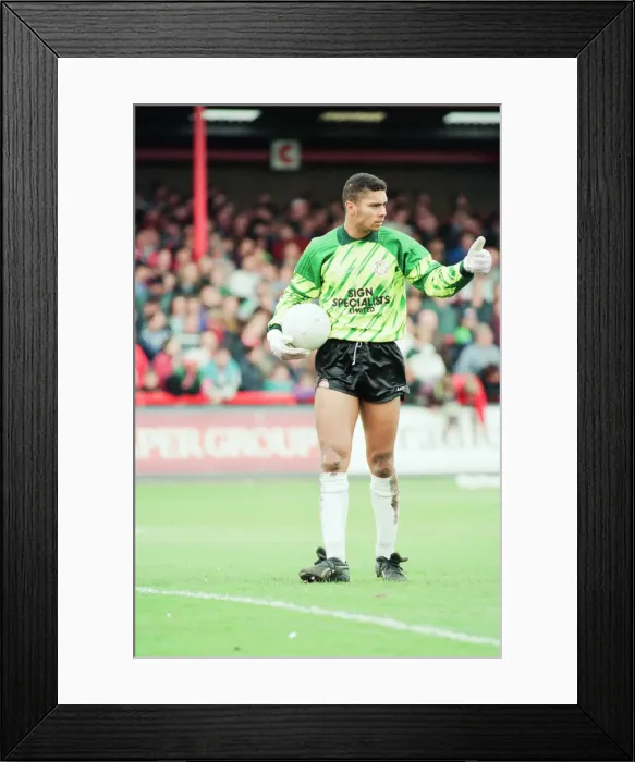 Framed Print : Mark Gayle, Walsall Goalkeeper, in action, v Crewe Alexander, 16th May 1993 Framed Print : Mark Gayle, Walsall Goalkeeper, in action, v Crewe Alexander, 16th May 1993
