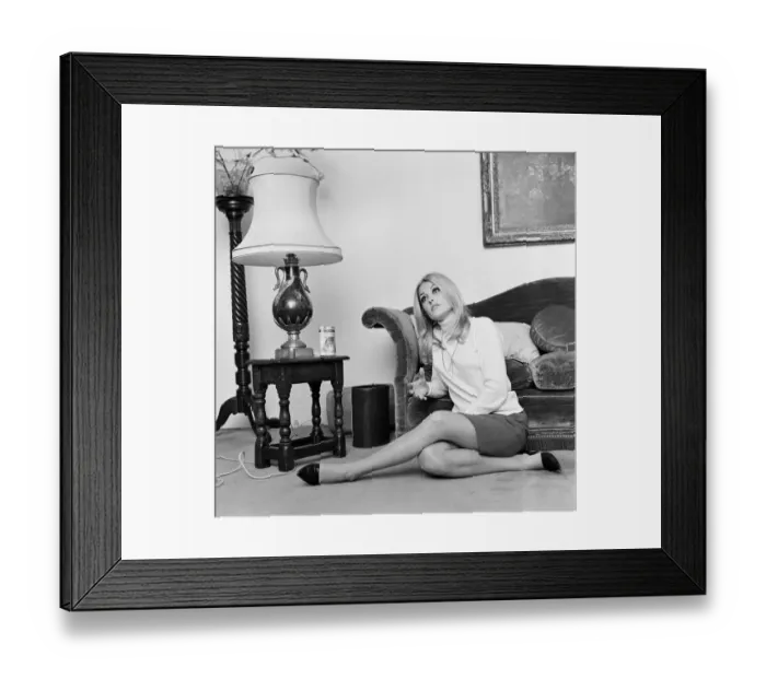 Framed Print : Sharon Tate, Actress and Model, aged 22 years old, pictured at her apartment in Belgravia