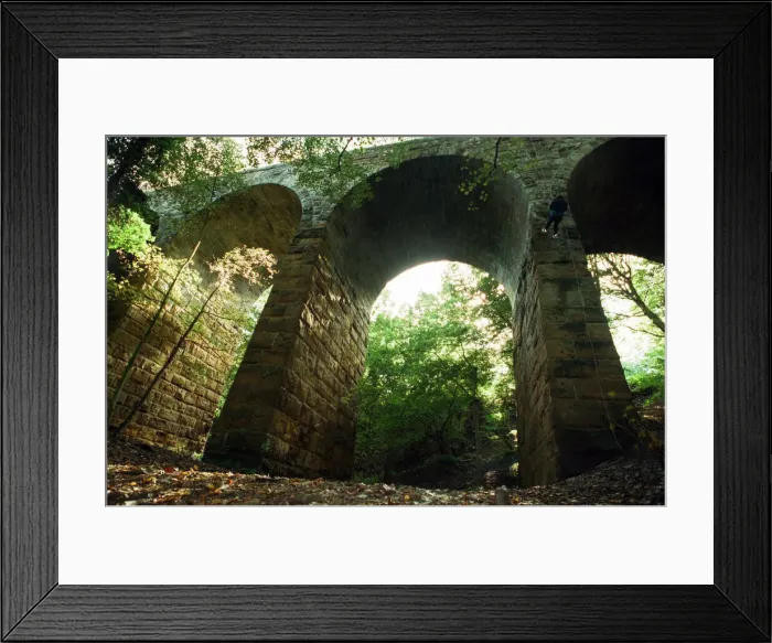Framed Print : Abseiling, Guisborough Viaduct, Tees Valley, North East England, 9th October 1997 Framed Print : Abseiling, Guisborough Viaduct, Tees Valley, North East England, 9th October 1997
