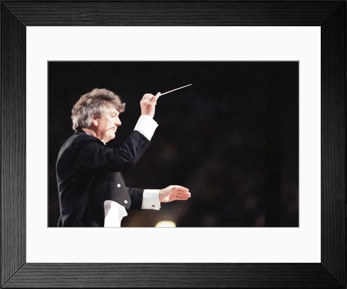 Framed Print : Conductor Owain Arwel Hughes at the Cor World Choir concert at Cardiff Arms Park Framed Print : Conductor Owain Arwel Hughes at the Cor World Choir concert at Cardiff Arms Park