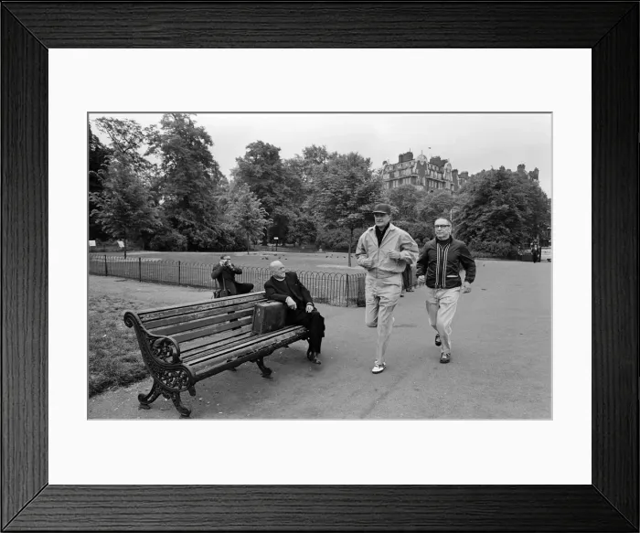 Framed Print : Dr. Billy Graham, who has to keep fit for his London campaign trotted Framed Print : Dr. Billy Graham, who has to keep fit for his London campaign trotted