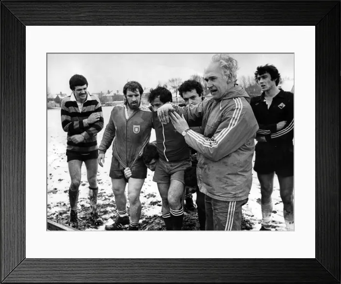 Framed Print : Northern coach John Elders and the Portuguese national touring side brave the snow Framed Print : Northern coach John Elders and the Portuguese national touring side brave the snow