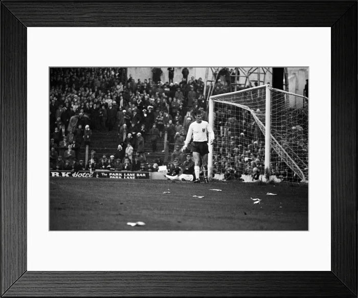 Framed Print : International football match at Ninian Park, Cardiff. Wales 0 v England 0 Framed Print : International football match at Ninian Park, Cardiff. Wales 0 v England 0
