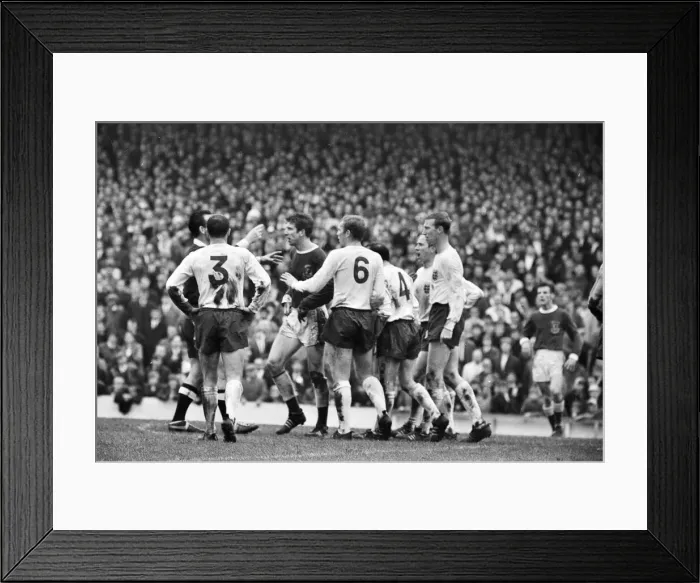 Framed Print : International football match at Ninian Park, Cardiff. Wales 0 v England 0 Framed Print : International football match at Ninian Park, Cardiff. Wales 0 v England 0