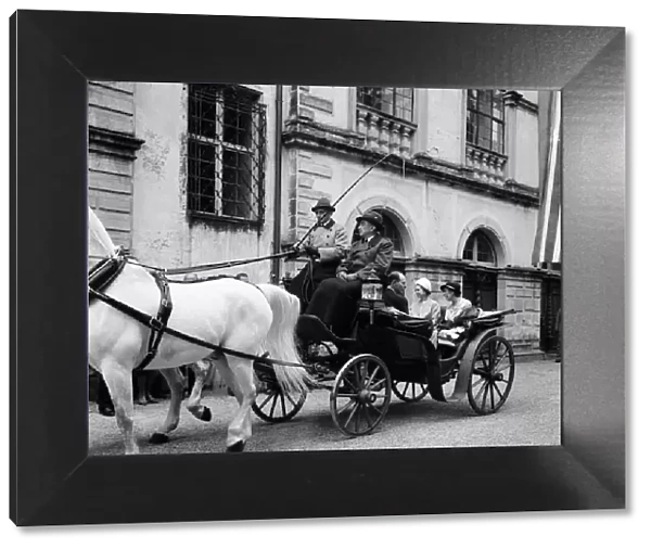 The Queen during her visit to West Germany. Pictured at Schloss Salem