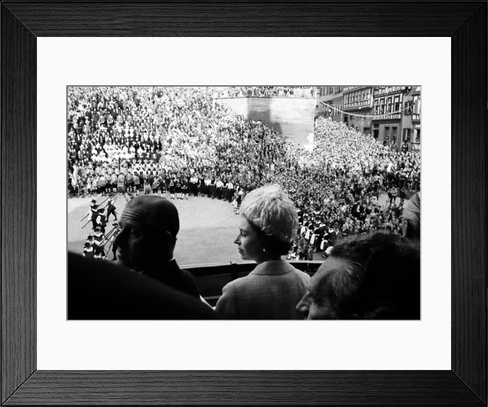 Framed Print : Queen Elizabeth II, during her visit to West Germany. Pictured at Schwabish Hall Framed Print : Queen Elizabeth II, during her visit to West Germany. Pictured at Schwabish Hall