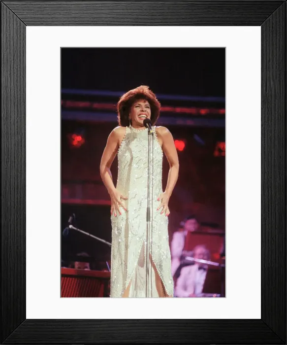 Framed Print : Shirley Bassey performing at the Cor World Choir concert at Cardiff Arms Park Framed Print : Shirley Bassey performing at the Cor World Choir concert at Cardiff Arms Park