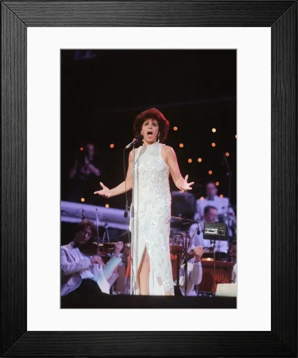 Framed Print : Shirley Bassey performing at the Cor World Choir concert at Cardiff Arms Park