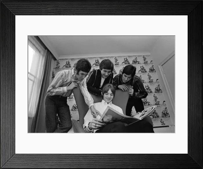 Framed Print : The Small Faces pop group pictured in a provincial hotel room as they watch their latest Framed Print : The Small Faces pop group pictured in a provincial hotel room as they watch their latest