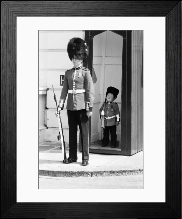 Framed Print : Pint sized soldier, Mark Acklom, aged 3, from Greenways, Beckenham, Kent Framed Print : Pint sized soldier, Mark Acklom, aged 3, from Greenways, Beckenham, Kent