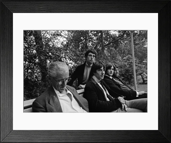 Framed Print : Members of the British pop group The Kinks posing in a London park