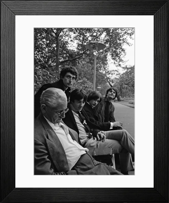 Framed Print : Members of the British pop group The Kinks posing in a London park Framed Print : Members of the British pop group The Kinks posing in a London park