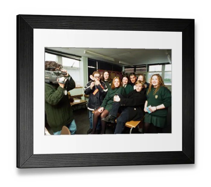 Framed Print : Mikey Graham, Shane Lynch and Ronan Keating, Boyzone pictured appearing on the Big