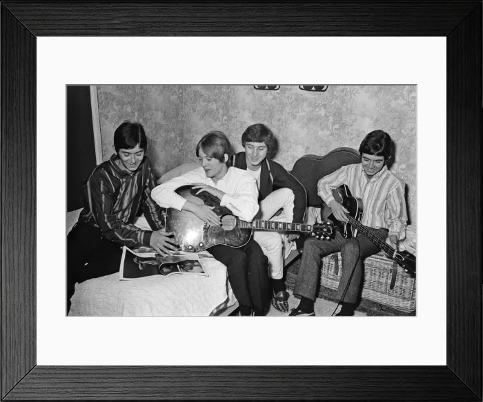 Framed Print : The Small Faces pop group pictured in a provincial hotel room as they watch their latest Framed Print : The Small Faces pop group pictured in a provincial hotel room as they watch their latest