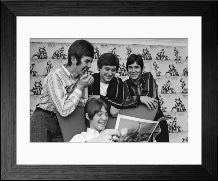 Framed Print : The Small Faces pop group pictured in a provincial hotel room as they watch their latest Framed Print : The Small Faces pop group pictured in a provincial hotel room as they watch their latest