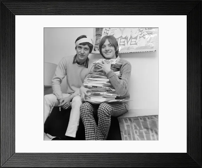 Framed Print : Steve Marriott of the Small Faces pop group celebrates his 20th birthday at his home in Framed Print : Steve Marriott of the Small Faces pop group celebrates his 20th birthday at his home in