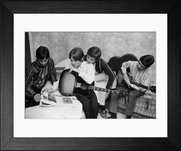 Framed Print : The Small Faces pop group pictured in a provincial hotel room as they watch their latest Framed Print : The Small Faces pop group pictured in a provincial hotel room as they watch their latest