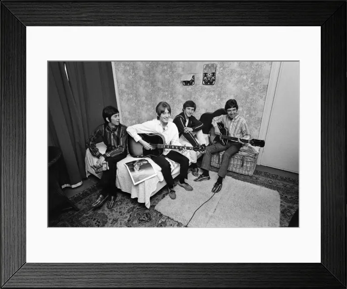Framed Print : The Small Faces pop group pictured in a provincial hotel room as they watch their latest Framed Print : The Small Faces pop group pictured in a provincial hotel room as they watch their latest