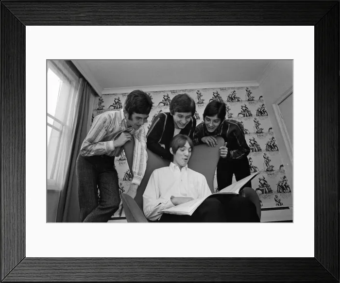 Framed Print : The Small Faces pop group pictured in a provincial hotel room as they watch their latest Framed Print : The Small Faces pop group pictured in a provincial hotel room as they watch their latest