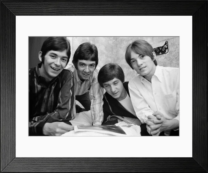 Framed Print : The Small Faces pop group pictured in a provincial hotel room as they watch their latest