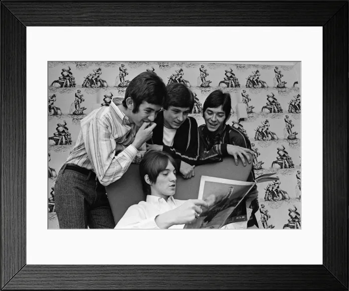 Framed Print : The Small Faces pop group pictured in a provincial hotel room as they watch their latest Framed Print : The Small Faces pop group pictured in a provincial hotel room as they watch their latest