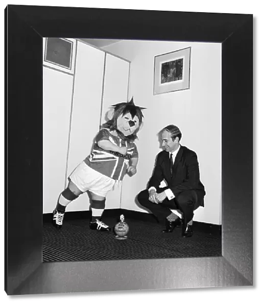 England footballer Bobby Charlton pictured with World Cup Willie
