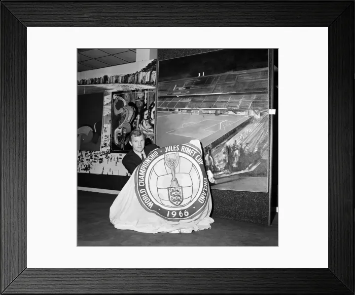 Framed Print : West Ham and England captain Bobby Moore, who is President of the World Cup Willie Framed Print : West Ham and England captain Bobby Moore, who is President of the World Cup Willie